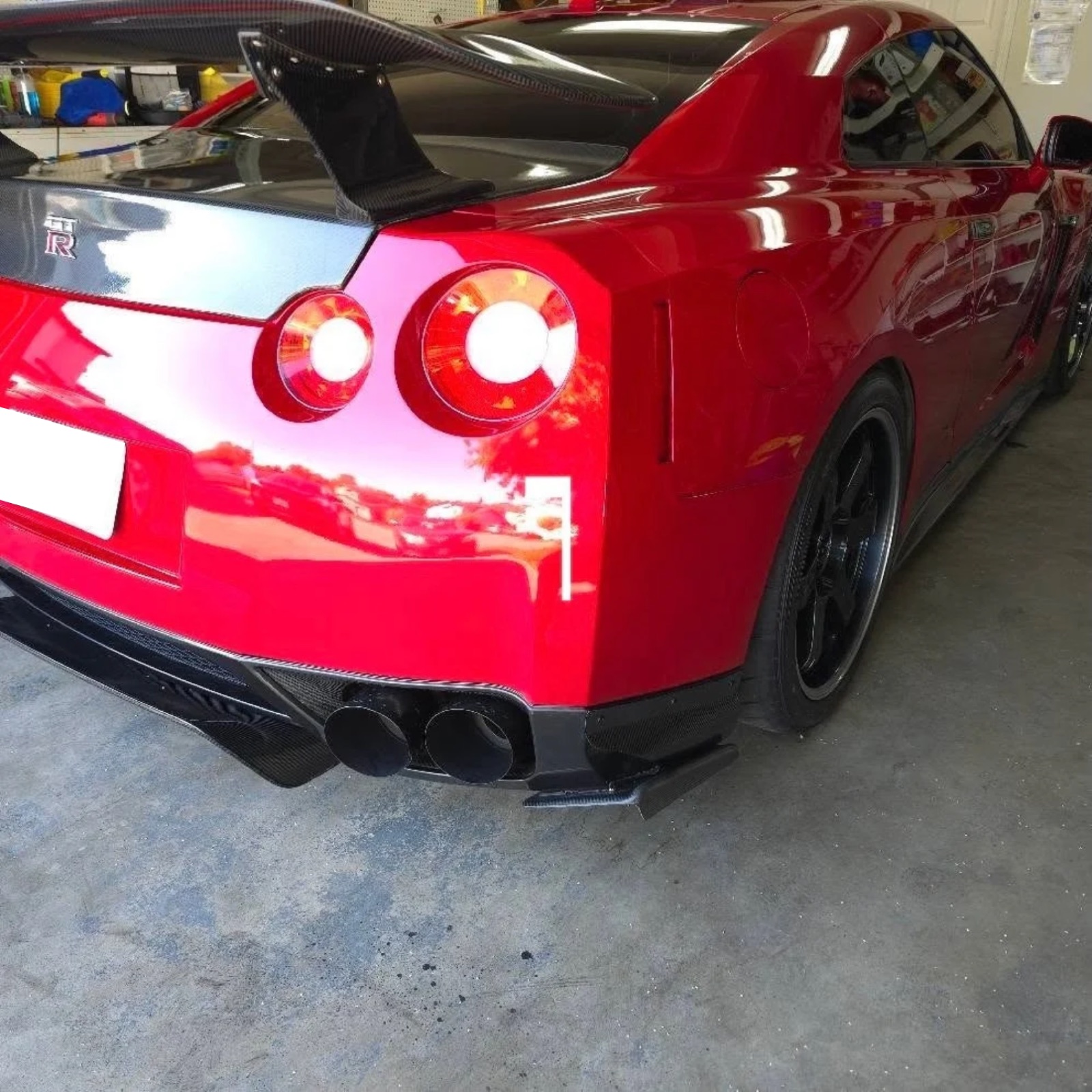 Rear of a detailed Nissan GT-R